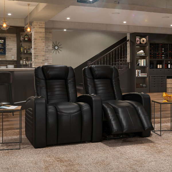 Orren Ellis Oasis 72.5'' Wide Heated Massage Home Theater Seating with